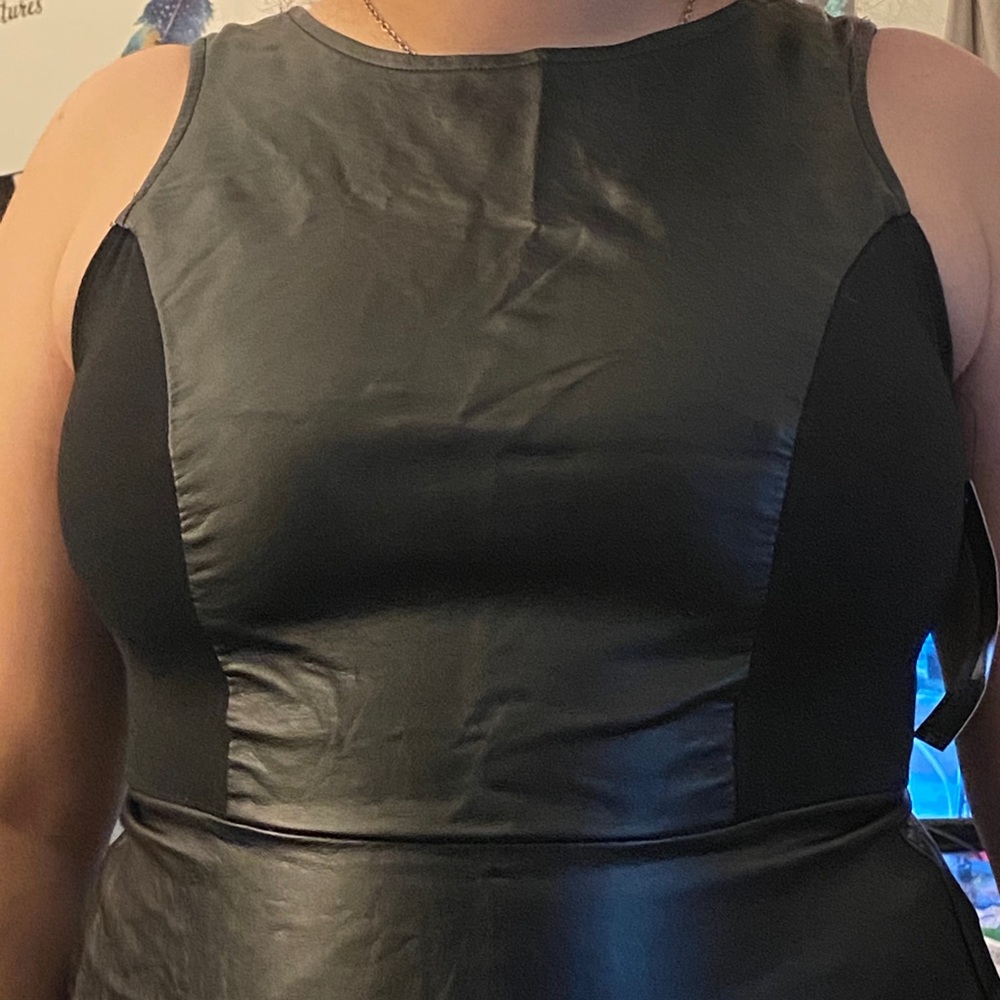 Leather stretch top